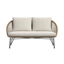 Grace Outdoor Seating 4PC Set - Black, Natural and Olefin Beige