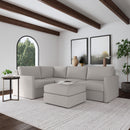 Flex 4-Seat Sectional with Narrow Arm and Ottoman - Michael's Discount Furniture