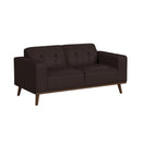 Destiny Loveseat with Wood Front in Pebble Brown
