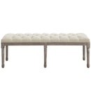 Province French Vintage Upholstered Fabric Bench
