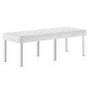 Loft Tufted Large Upholstered Faux Leather Bench
