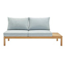 Freeport Karri Wood Outdoor Patio Loveseat with Right-Facing Side End Table