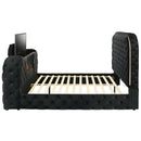 Queen Bed w/LED, Fireplace & TV Cabinet