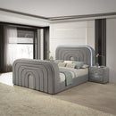 Queen Bed w/Led, TV Stand, Fireplace & Bluetooth