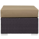 Convene Outdoor Patio Fabric Square Ottoman