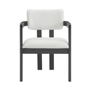 Portland Arm Chair with Snow White Fabric in Black (2 Per Carton)