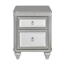 Avril Chairside Table with Power/USB in Silver