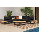 Cabana Three Piece Outdoor Living Set with Dark Grey Olefin in Black