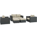 Sojourn 5 Piece Outdoor Patio Sunbrella� Sectional Set