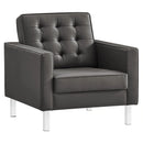 Loft Tufted Upholstered Faux Leather Armchair