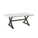 Lexi Dining Table in Espresso Base / White Marble Top