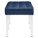 Loft Tufted Large Upholstered Faux Leather Bench