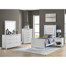 Denmark 1-Drawer Nightstand with Speaker and USB in White