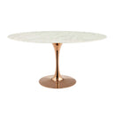 Lippa 60" Oval Artificial Marble Dining Table