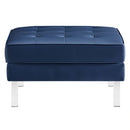 Loft Tufted Upholstered Faux Leather Ottoman