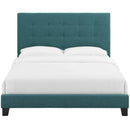 Melanie Twin Tufted Button Upholstered Fabric Platform Bed