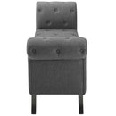 Evince Button Tufted Accent Upholstered Fabric Bench