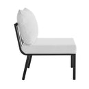 Riverside 3 Piece Outdoor Patio Aluminum Sectional Sofa Set