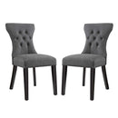 Silhouette Dining Side Chairs Upholstered Fabric Set of 2
