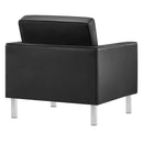Loft Tufted Upholstered Faux Leather Armchair Set of 2