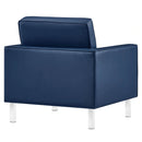 Loft Tufted Upholstered Faux Leather Armchair