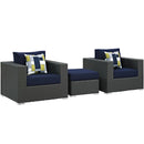 Sojourn 3 Piece Outdoor Patio Sunbrella� Sectional Set