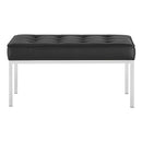 Loft Tufted Medium Upholstered Faux Leather Bench