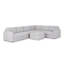 Flex 6-Seat Sectional with Standard Arm and Storage Ottoman - 5000003542
