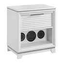 Denmark 1-Drawer Nightstand with Speaker and USB in White