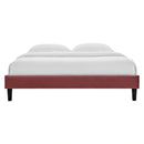 Reign Queen Performance Velvet Platform Bed Frame
