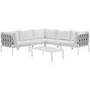 Harmony 6 Piece Outdoor Patio Aluminum Sectional Sofa Set