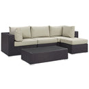 Convene 5 Piece Outdoor Patio Sectional Set