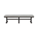 Montrose Dining Bench with Light Grey Fabric in Espresso