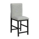Portland Square Back Barstool with Grey Fabric in Black (2 Per Carton)