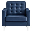 Loft Tufted Upholstered Faux Leather Armchair