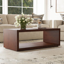 Waterfall Rectangular Coffee Table with Casters - 5000007677 - Michael's Discount Furniture