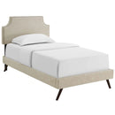 Corene Twin Fabric Platform Bed with Round Splayed Legs