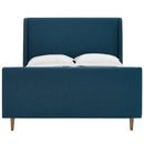 Aubree Queen Upholstered Fabric Sleigh Platform Bed