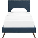 Macie Twin Fabric Platform Bed with Round Splayed Legs
