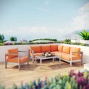 Shore 5 Piece Outdoor Patio Aluminum Sectional Sofa Set