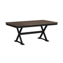 Tulane 6PC Dining Set with Table, 4 Chairs, and Bench in Oak and Black