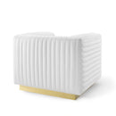 Charisma Channel Tufted Performance Velvet Accent Armchair