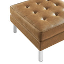 Loft Tufted Upholstered Faux Leather Ottoman
