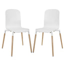 Stack Dining Chairs Wood Set of 2