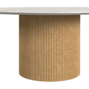 Sylvie Occasional Table Set with White Faux Marble Top and Base