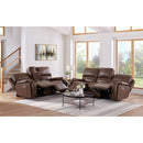 Atlantis 2PC Living Room Set in Heritage Brown-Sofa & Loveseat