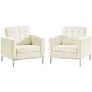Loft 2 Piece Leather Armchair Set