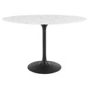 Lippa 48" Oval Artificial Marble Dining Table