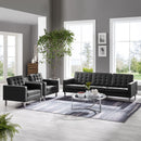 Loft 3 Piece Tufted Upholstered Faux Leather Set