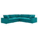 Commix Down Filled Overstuffed 5 Piece Sectional Sofa Set